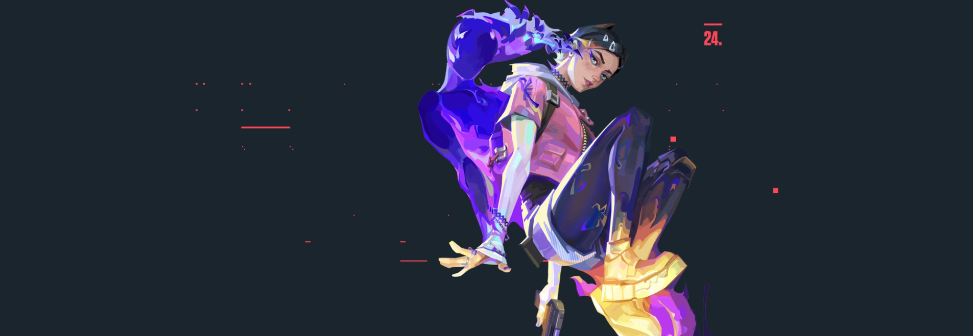 Arte oficial de Clove em tons de lilás e rosa